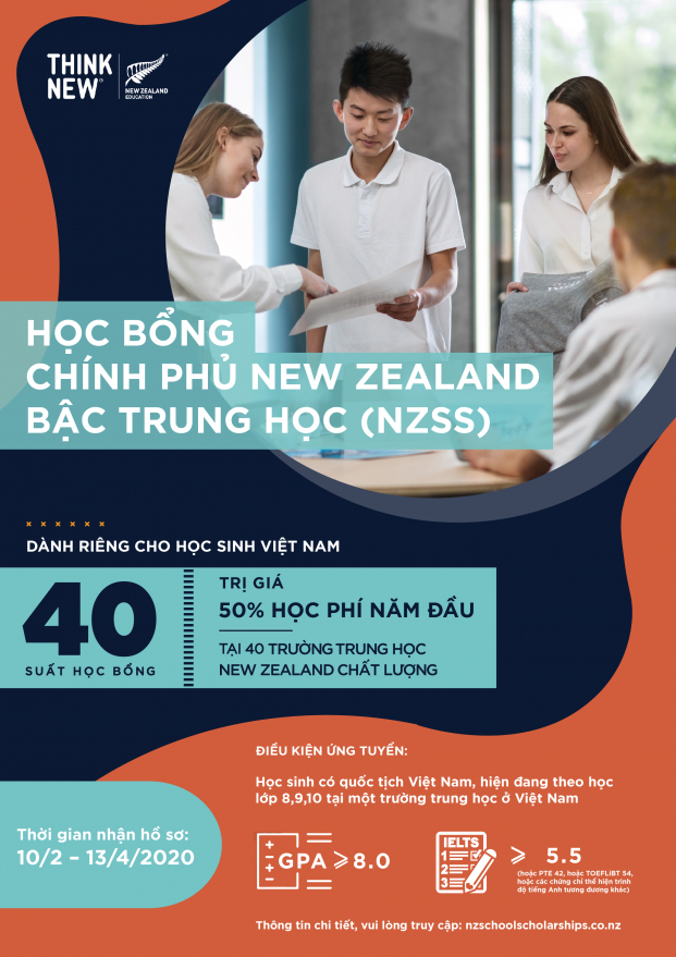 Học bổng Chính phủ New Zealand trị giá 4,8 tỷ đồng dành cho học sinh Việt Nam 0