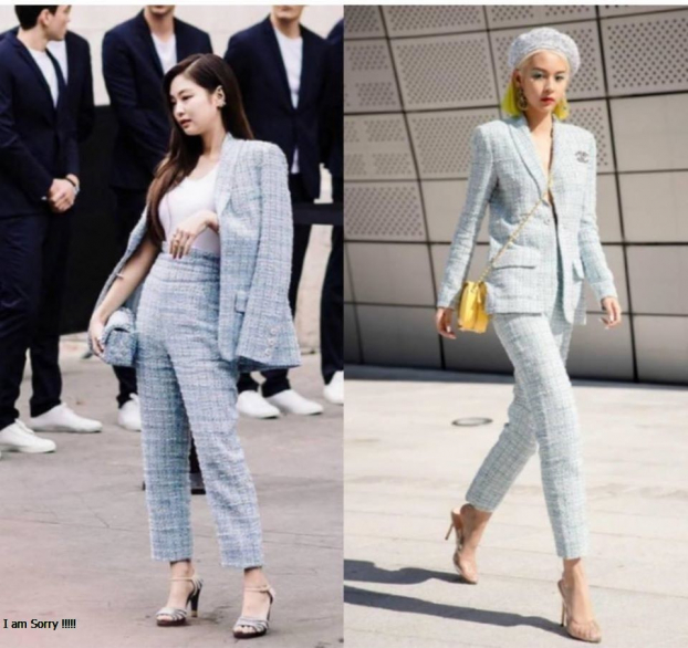   Cùng diện bộ suit xanh ngọc vải tweed cao cấp của Chanel, Phí Phương Anh có phần kém hơn nữ idol đình đám nhà YG vì phụ kiện có phần hơi lệch tông.  