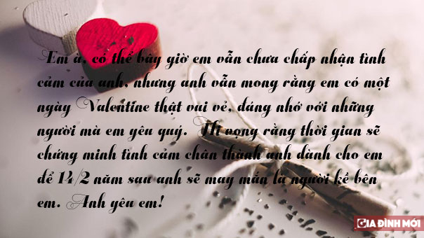 10 lời chúc Valentine cho người yêu đơn phương cực hay 1