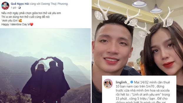   Cầu thủ Việt Nam khoe ảnh hạnh phúc ngày Valentine  