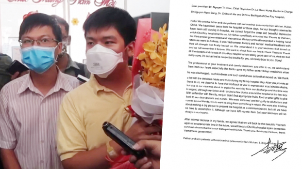   Tâm thư gửi bác sĩ Bệnh viện Chợ Rẫy của 2 cha con nhiễm COVID-19 người Trung Quốc  