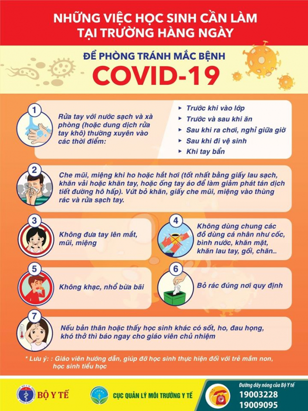 Những việc học sinh cần làm tại nhà hàng ngày để phòng ngừa COVID-19 1