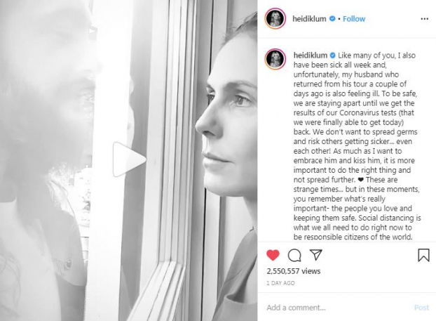 Nụ hôn 2,5 triệu view qua cửa kính phòng cách ly của vợ chồng siêu mẫu Heidi Klum 2