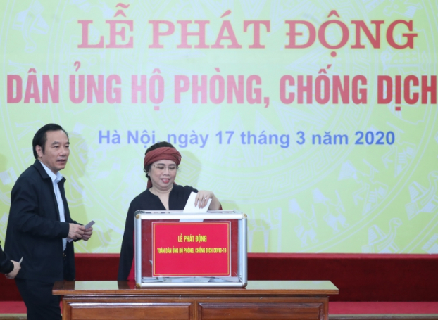   Bà Thái Hương hưởng ứng Lễ phát động toàn dân ủng hộ phòng, chống dịch COVID-19  