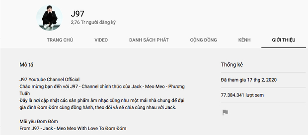 J97 lọt top 50 kênh YouTube hàng đầu Việt Nam, Jack đối đầu K-ICM thứ hạng thế nào? 1
