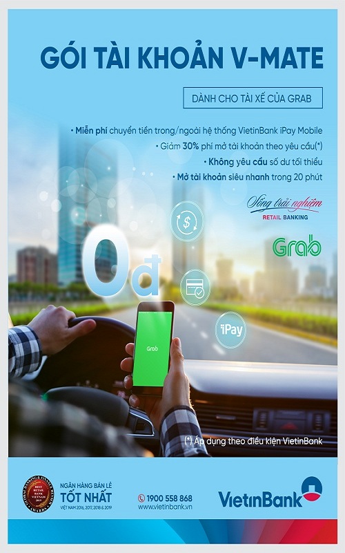 VietinBank ra mắt Gói tài khoản thanh toán dành riêng cho tài xế của Grab 0