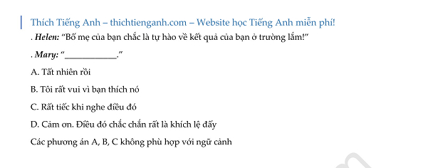 Đề thi thử và đáp án chi tiết môn tiếng Anh THPTQG 2020 trường THPT Hàn Thuyên lần 1 21