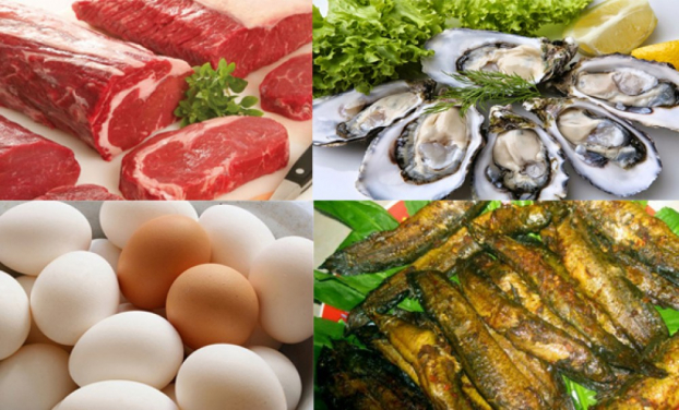   Các loại thực phẩm như thịt, cá, trứng, hải sản... cần được bổ sung trong bữa ăn hàng ngày để giúp cơ thể luôn khỏe mạnh. Ảnh minh họa  