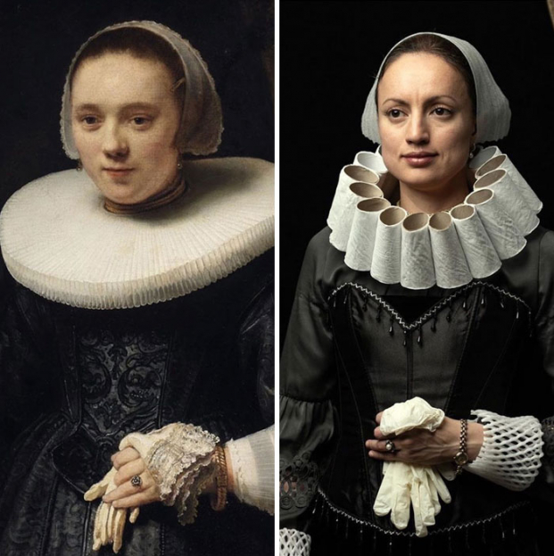   Bức tranh Portrait Of A Woman With Gloves (Chân dung người phụ nữ mang găng tay) của Rembrandt  