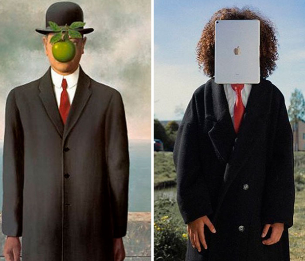   Bức tranh sơn dầu The Son Of Man (Con trai của người đàn ông) của danh họa René Magritte  