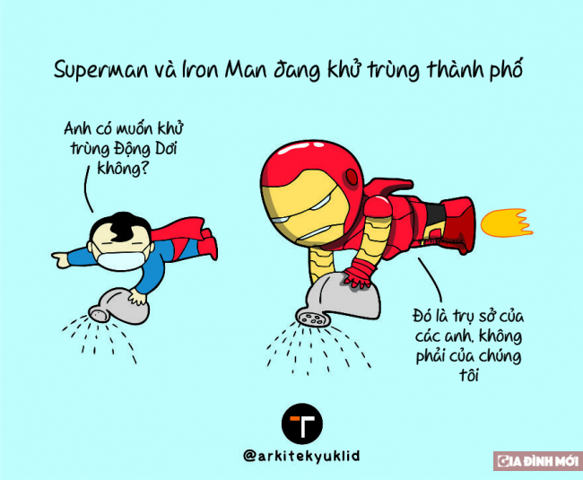 Tranh minh họa: Các siêu anh hùng làm việc gì khi ở nhà mùa dịch? 7