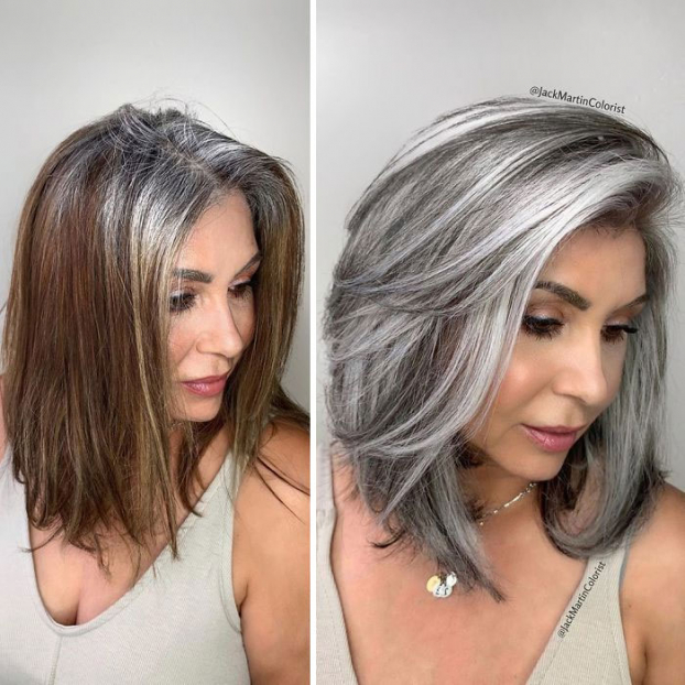 Cứ tưởng tóc bạc trông già hơn, thợ làm tóc chứng minh cho khách hàng điều ngược lại 5