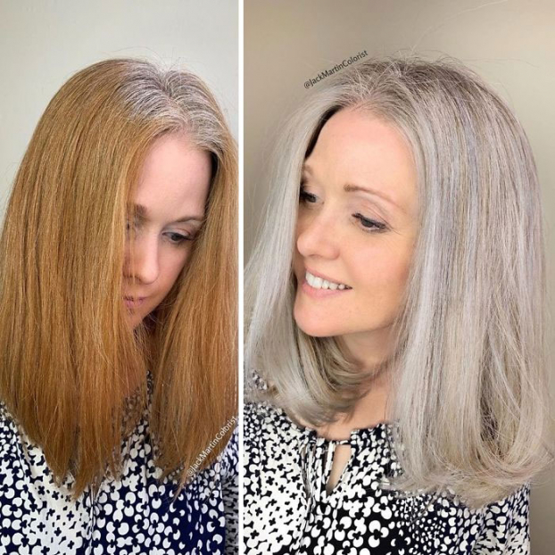 Cứ tưởng tóc bạc trông già hơn, thợ làm tóc chứng minh cho khách hàng điều ngược lại 20