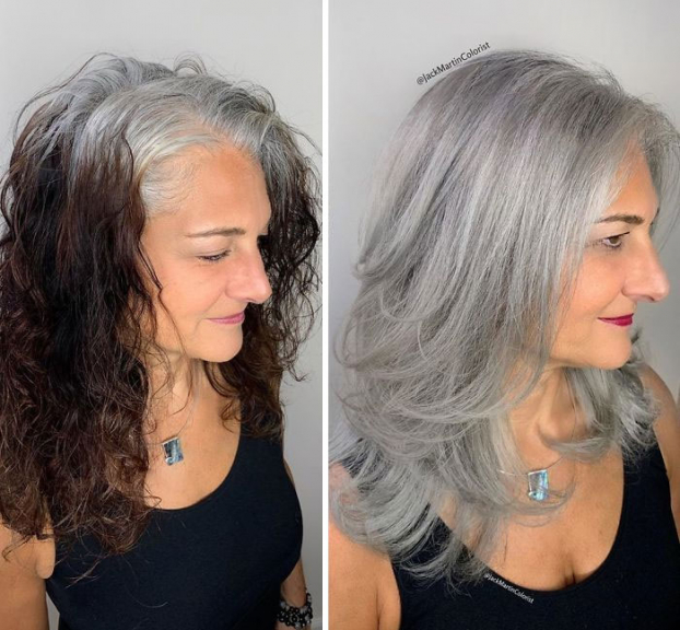 Cứ tưởng tóc bạc trông già hơn, thợ làm tóc chứng minh cho khách hàng điều ngược lại 21