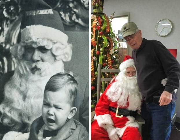   'Bố tôi muốn tái hiện bức ảnh cũ thời thơ ấu của ông với Ông già Noel'  