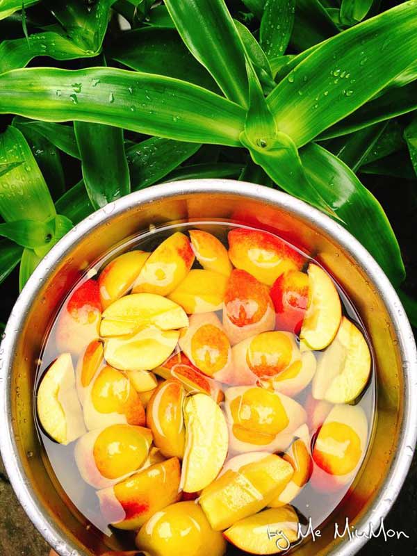 Cách làm trà đào đơn giản, chuẩn vị, đào tươi giòn sần sật, giải nhiệt mùa hè 2