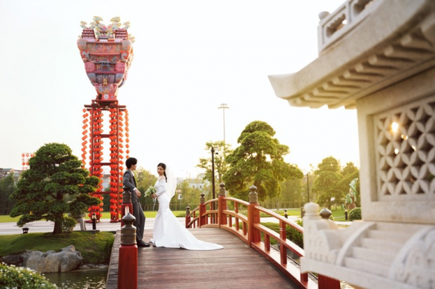 Ngất ngây bộ ảnh cưới đẹp như mơ tại vườn Nhật Bản Vinhomes Smart City 5