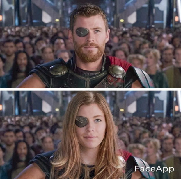 Khi các nhân vật nổi tiếng trong phim dùng FaceApp: Thor, Loki xinh đẹp bất ngờ 6