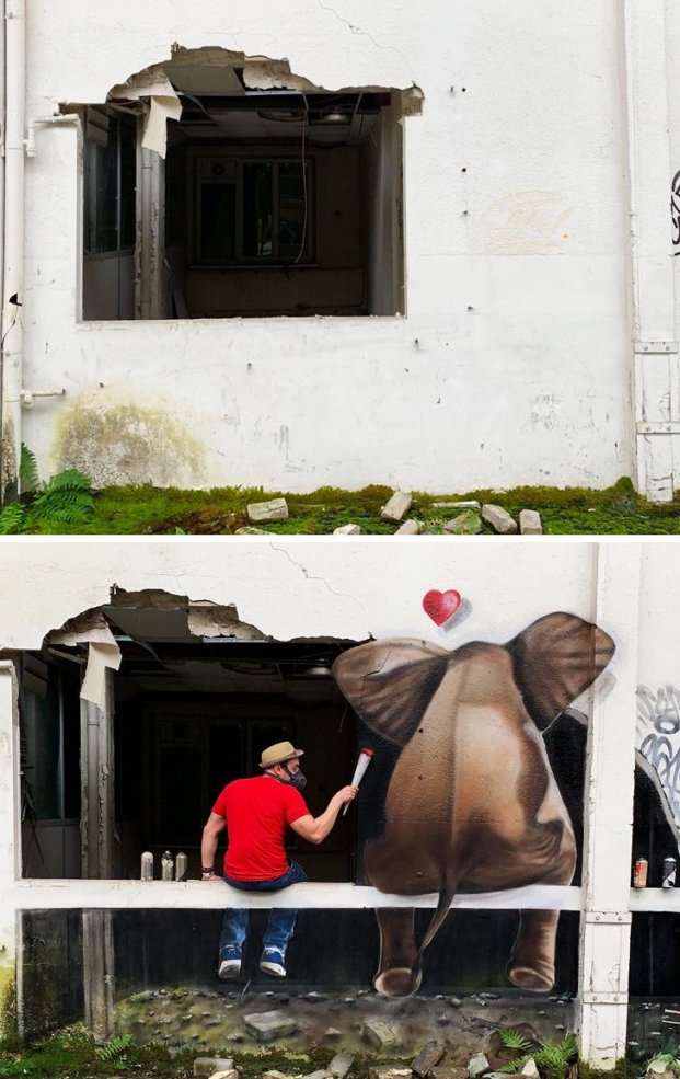 Họa sĩ Pháp biến đường phố buồn tẻ trở nên sống động với những bức graffiti 3D y như thật 5