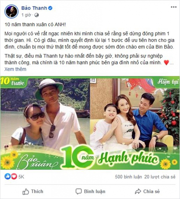 Bảo Thanh và loạt sao Việt khiến dân tình ghen tỵ khi chia sẻ hôn nhân hạnh phúc 0