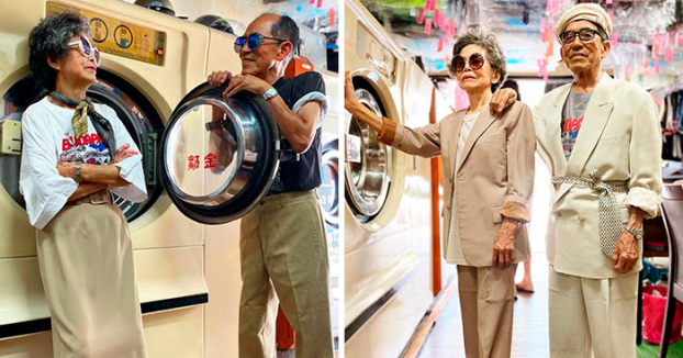 Mặc lại quần áo khách để quên, cặp vợ chồng già tiệm giặt là gây sốt mạng xã hội 0