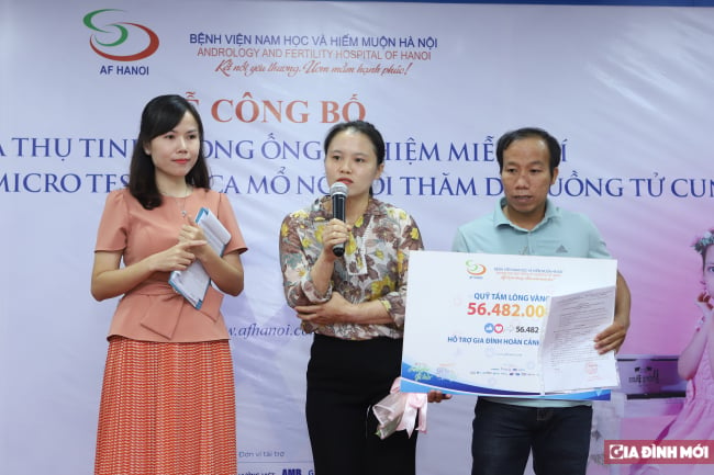   Vợ chồng chị Nguyễn Thị Thuý Hằng (Nghệ An) được hỗ trợ 56,4 triệu đồng để thực hiện thụ tinh trong ống nghiệm.  