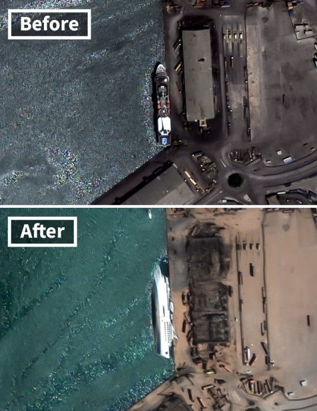 5 bức ảnh vệ tinh trước và sau vụ nổ cho thấy sức tàn phá của thảm họa Beirut 2