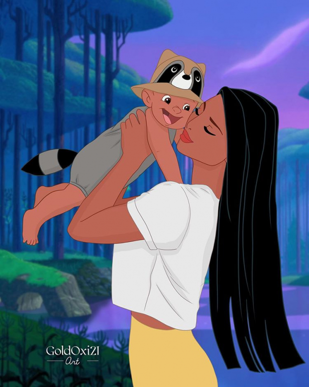   Pocahontas và con  