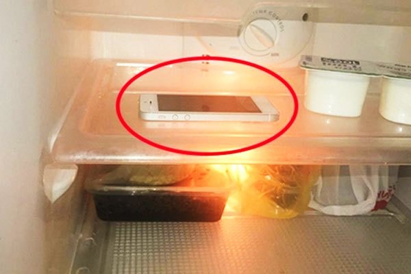   Không nên cho điện thoại vào tủ lạnh để hạ nhiệt  