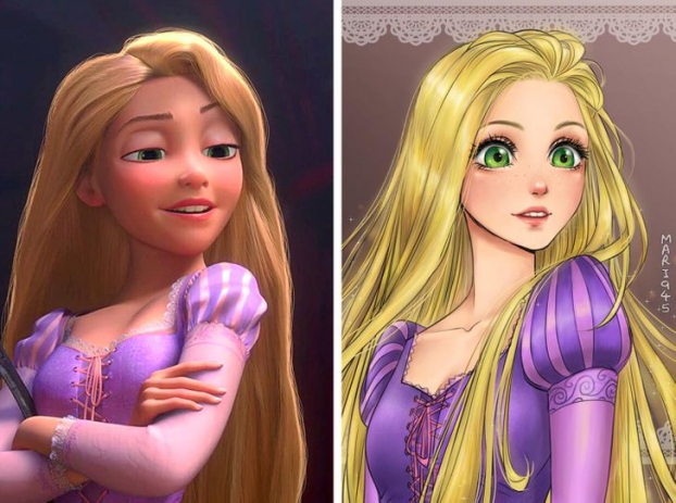 Họa sĩ vẽ lại các nàng công chúa Disney theo phong cách anime đẹp hơn cả bản gốc 9
