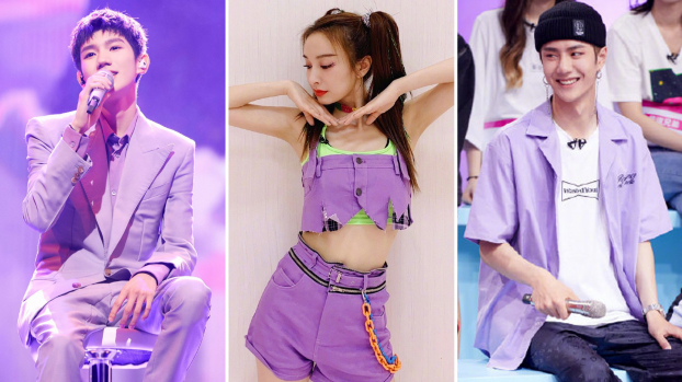 Vương Nhất Bác, Địch Lệ Nhiệt Ba và loạt sao Hoa ngữ mặc đồ màu tím 'hot trend' 0