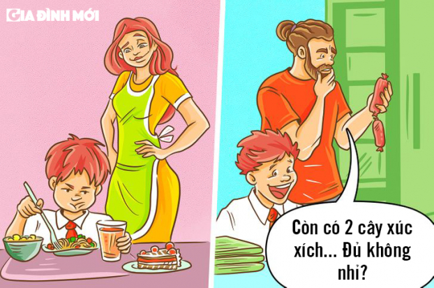 18 bức tranh minh họa hài hước sự khác biệt của bố và mẹ khi chăm con 8