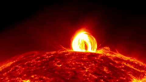   Trên Mặt Trời luôn xảy ra những đợt phun trào bức xạ cường độ mạnh, gọi là tai lửa Mặt Trời. Mỗi đợt phun trào, nó có thể giải phóng một khối năng lượng khổng lồ, tương đương hàng triệu quả bom nguyên tử 100 megaton (1 megaton = 1 triệu tấn thuốc nổ TNT) phát nổ cùng lúc.  
