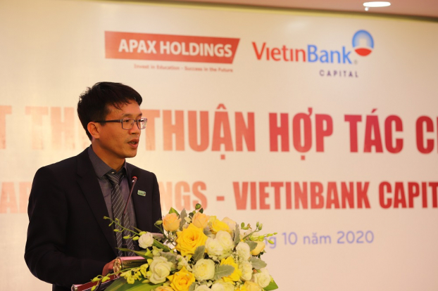   Ông Khổng Phan Đức – Chủ tịch VietinBank Capital tin tưởng lễ ký kết đánh dấu mối quan hệ chặt chẽ giữa VietinBank Capital và Apax Holdings, nhằm thúc đẩy sự tăng trưởng của hai bên.  