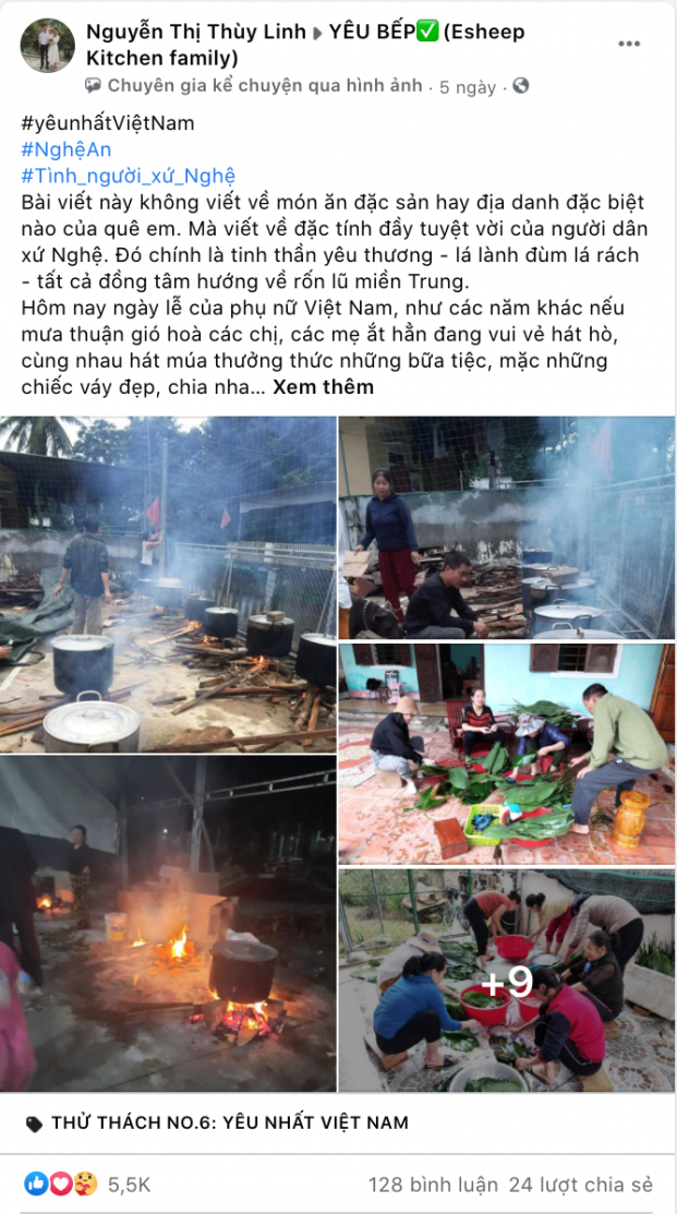   Bài viết của bạn Nguyễn Thị Thùy Linh trong Yêu Bếp (Esheep Kitchen Family) tham gia thử thách “Yêu Nhất Việt Nam!”  