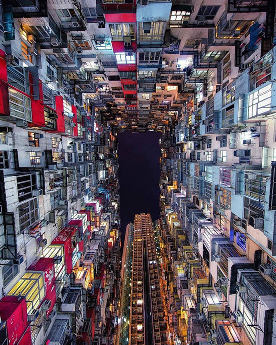   Thành phố đầy dãy nhà tại Hong Kong.  