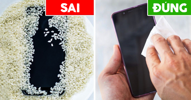 Vì sao không nên cho điện thoại vào thùng gạo sau khi bị rơi xuống nước? 0