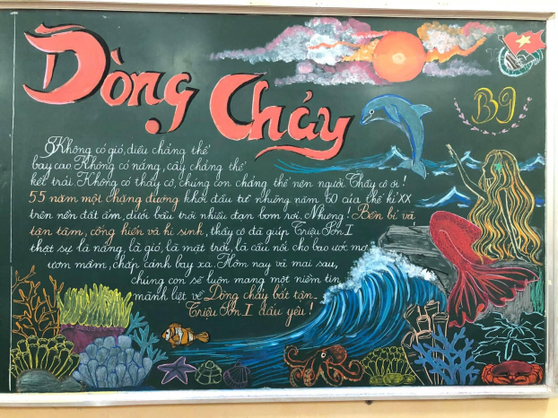 Những tác phẩm trang trí bảng lớp chào mừng Ngày Nhà giáo Việt Nam ấn tượng của học sinh 1