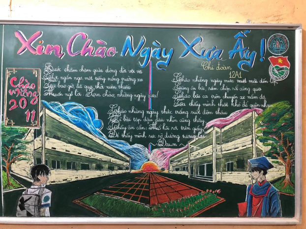 Những tác phẩm trang trí bảng lớp chào mừng Ngày Nhà giáo Việt Nam ấn tượng của học sinh 0