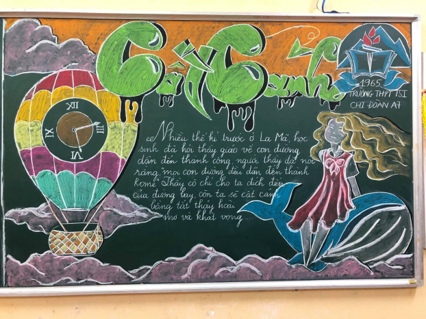 Những tác phẩm trang trí bảng lớp chào mừng Ngày Nhà giáo Việt Nam ấn tượng của học sinh 4