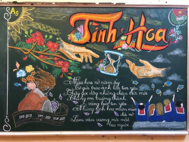Những tác phẩm trang trí bảng lớp chào mừng Ngày Nhà giáo Việt Nam ấn tượng của học sinh 6