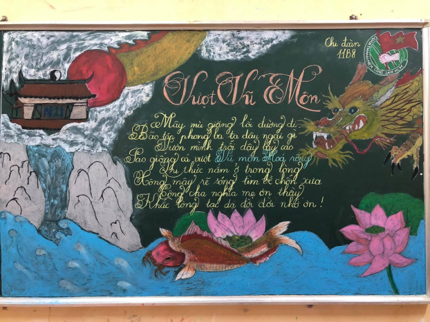 Những tác phẩm trang trí bảng lớp chào mừng Ngày Nhà giáo Việt Nam ấn tượng của học sinh 7