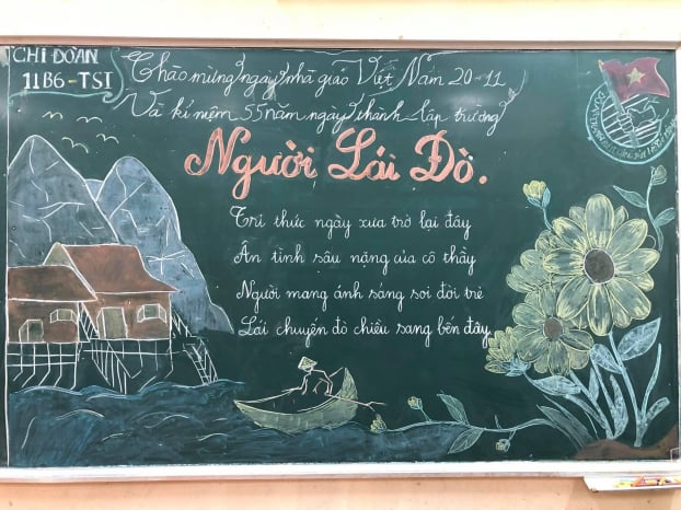 Những tác phẩm trang trí bảng lớp chào mừng Ngày Nhà giáo Việt Nam ấn tượng của học sinh 13