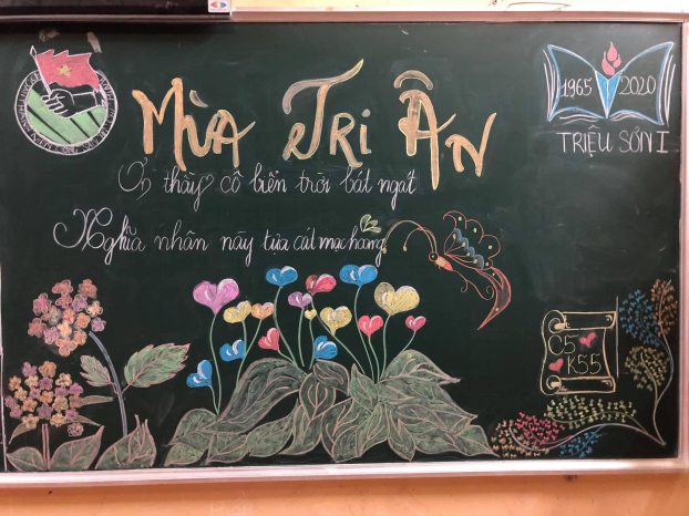 Những tác phẩm trang trí bảng lớp chào mừng Ngày Nhà giáo Việt Nam ấn tượng của học sinh 15