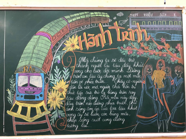 Những tác phẩm trang trí bảng lớp chào mừng Ngày Nhà giáo Việt Nam ấn tượng của học sinh 16
