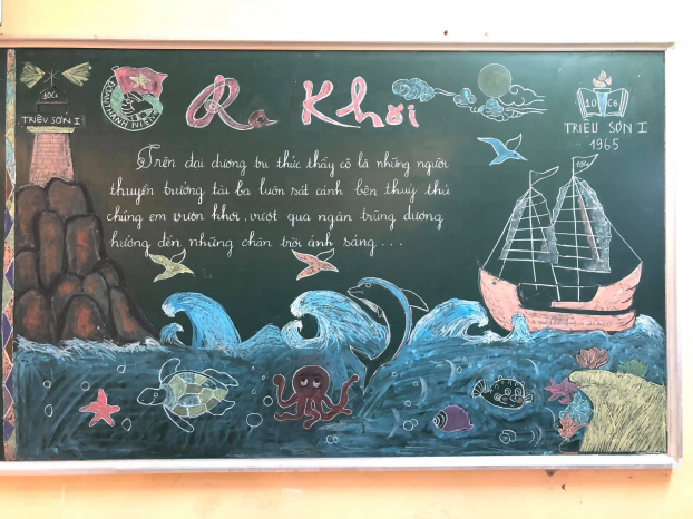 Những tác phẩm trang trí bảng lớp chào mừng Ngày Nhà giáo Việt Nam ấn tượng của học sinh 21