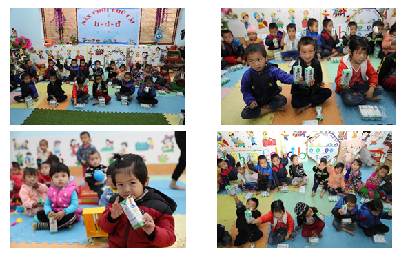   Những giờ uống sữa vui vẻ theo chương trình Quỹ sữa Vươn cao Việt Nam của các em học sinh Hà Giang  