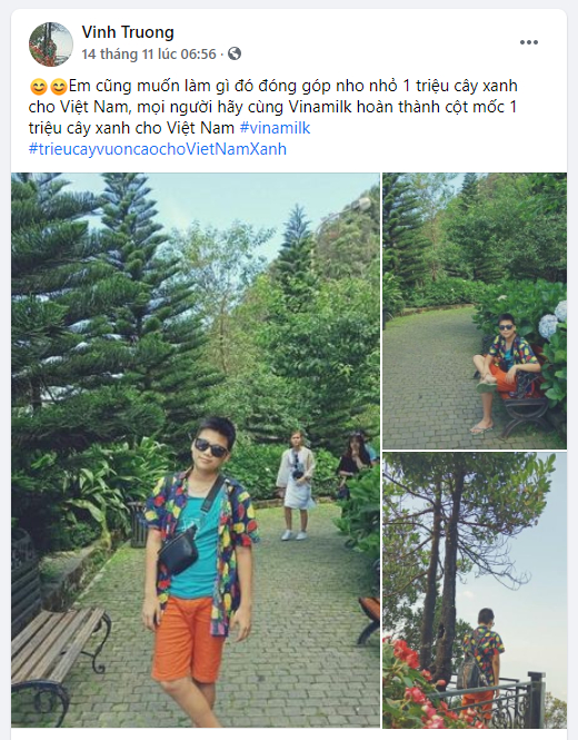   Kevin Vinh Truong – Facebook của một bạn trẻ đang sống ở Úc cũng chia sẻ về mong muốn đóng góp cây xanh cho đất nước  