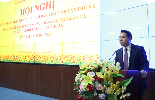  Đồng chí Nguyễn Việt Hùng, TUV, Bí thư Đảng bộ, Giám đốc Sở phát biểu chỉ đạo tại Hội nghị  