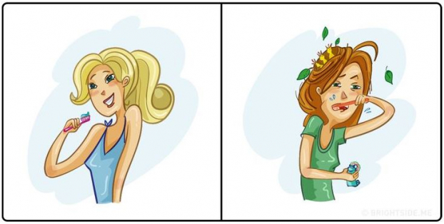 16 tranh minh họa hài hước sự khác biệt của phụ nữ trên tạp chí và ngoài đời thật 3
